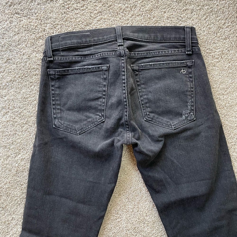 Rag and Bone Skinny Distressed Black Jeans - Picture 11 of 12